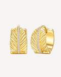 Moissanite Leaf Stud Earrings | Gold-Plated S925 Silver