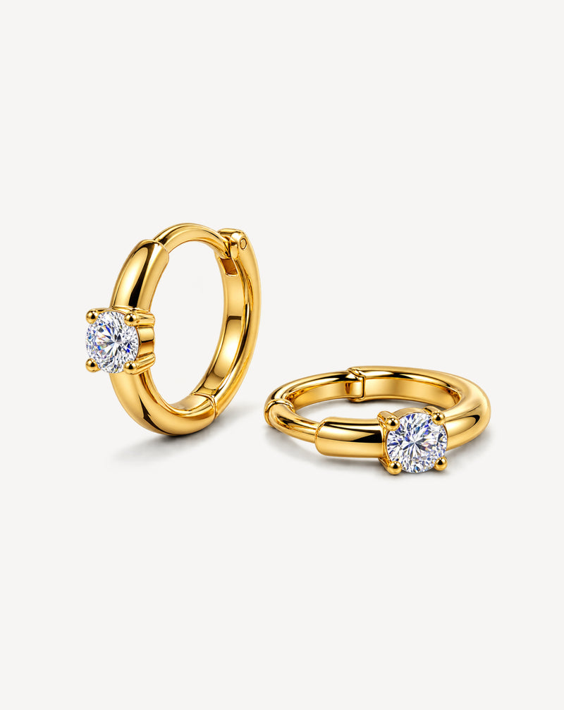Zircon Gold Hoop Earrings for Women | Elegant Statement Earrings