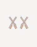 Rose Gold Plated Crystal X Stud Earrings for Women - product image 1