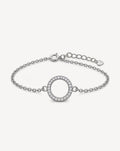 Silver-Tone Crystal Circle Bracelet | Women's Fashion Jewellery