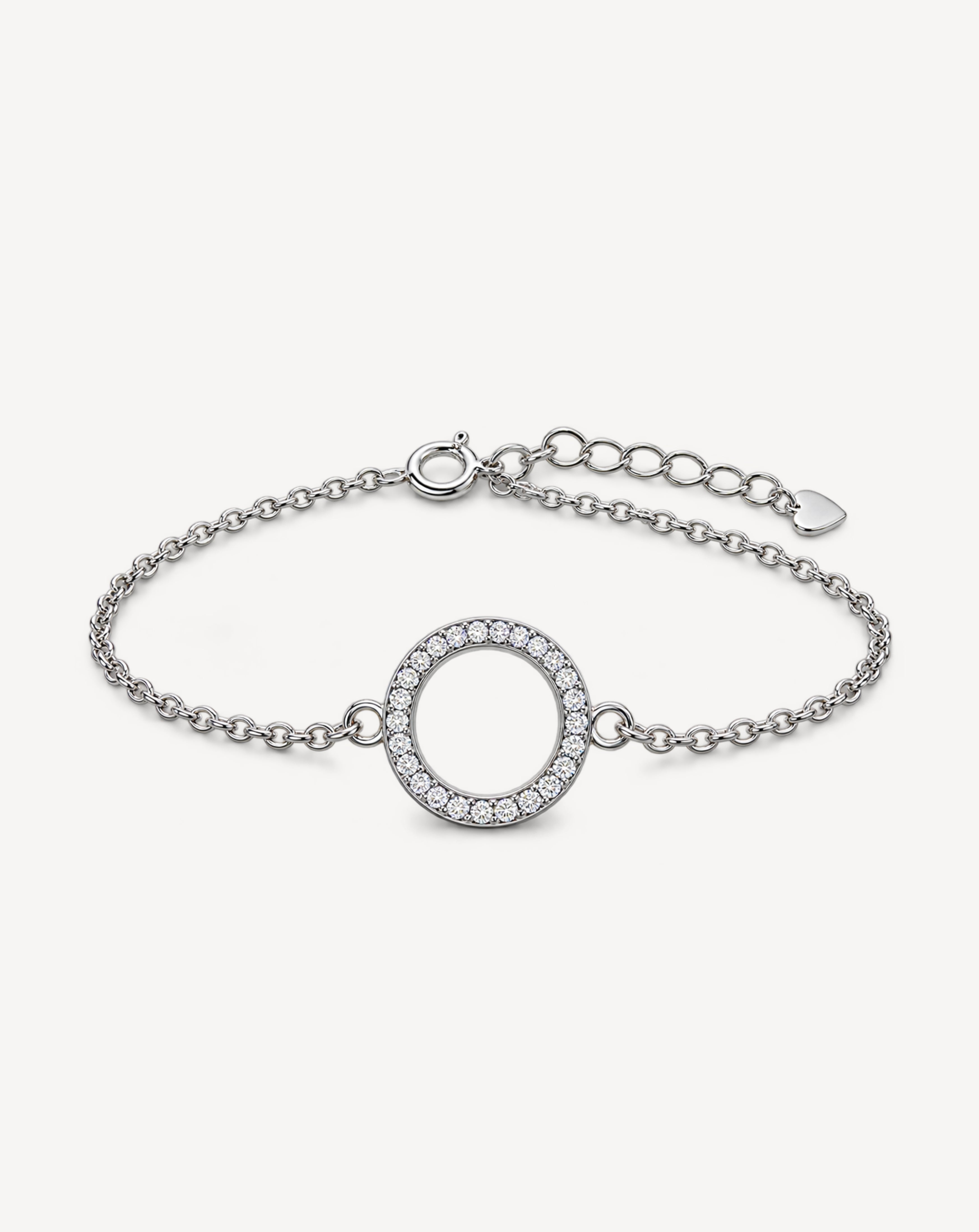 Silver-Tone Crystal Circle Bracelet | Women's Fashion Jewellery