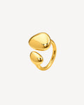 Gold Plated Sculpted Double Teardrop Open Ring for Women - product image 1