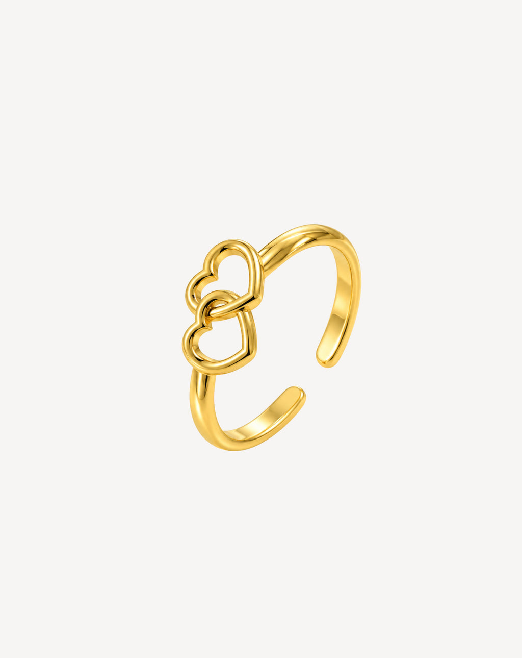 Gold Plated Double Heart Open Ring for Women - product image 1