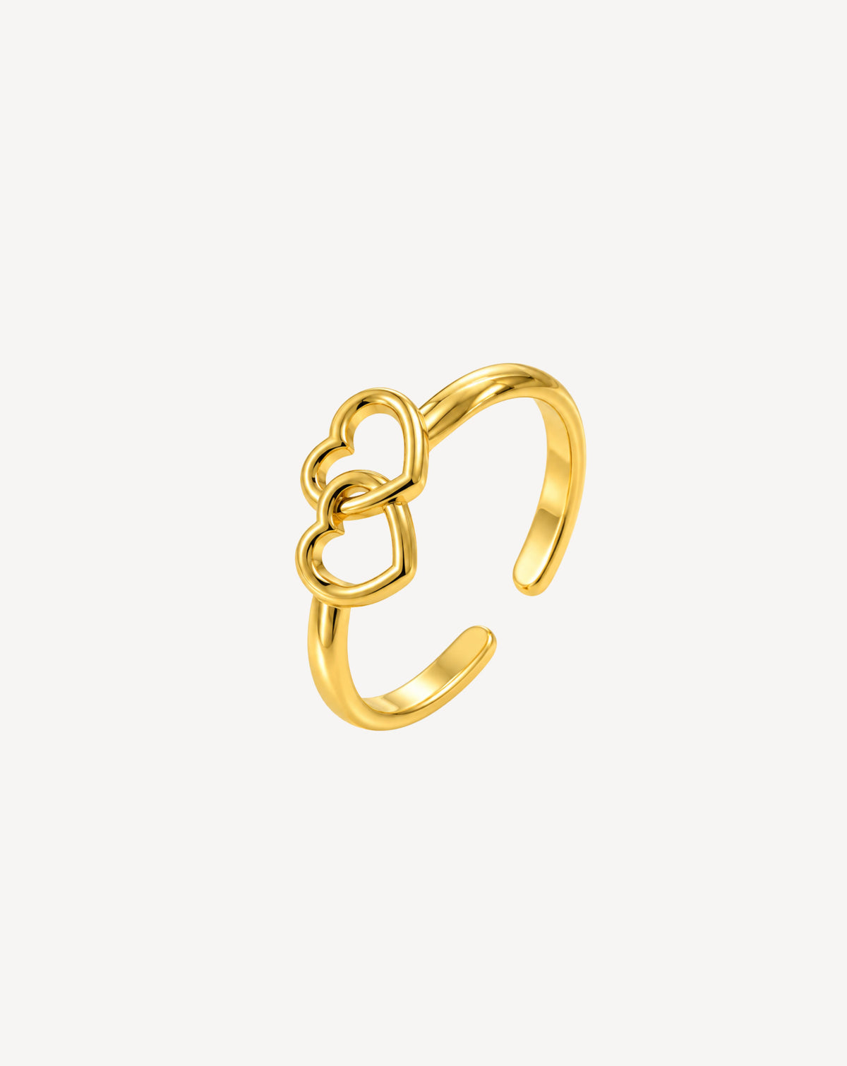 Gold Plated Double Heart Open Ring for Women - product image 1