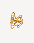 Gold Plated Sculpted Wave Open Statement Ring for Women - product image 1