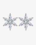 Moissanite Starburst Stud Earrings | Platinum-Plated S925 Silver
