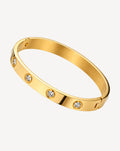 Gold Plated Crystal Studded Cuff Bangle for Women - product image 1