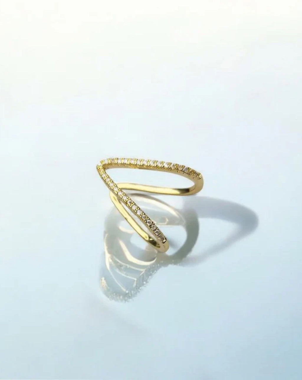 Gold Plated Crystal Open Band Ring for Women - product image 3