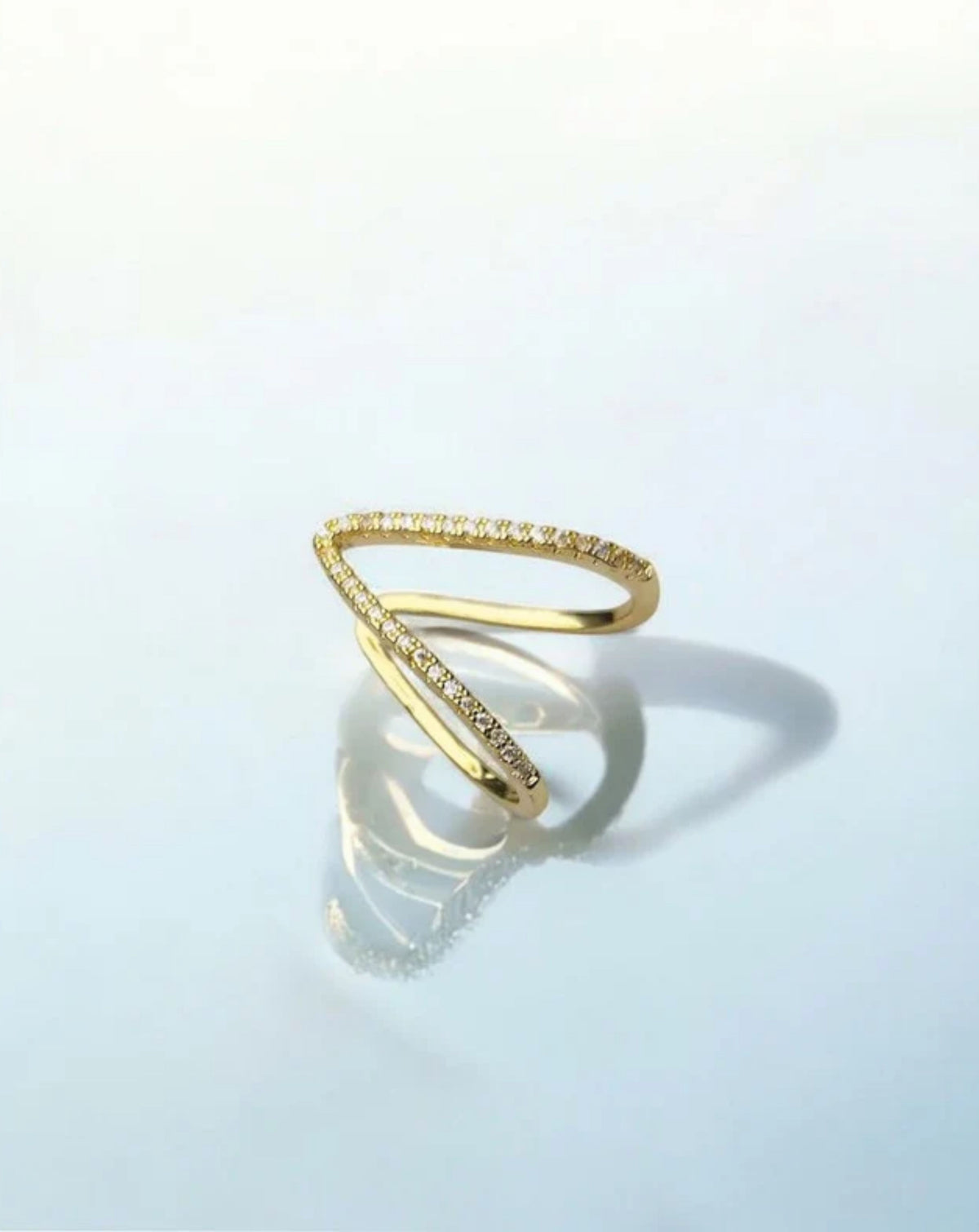 Gold Plated Crystal Open Band Ring for Women - product image 3
