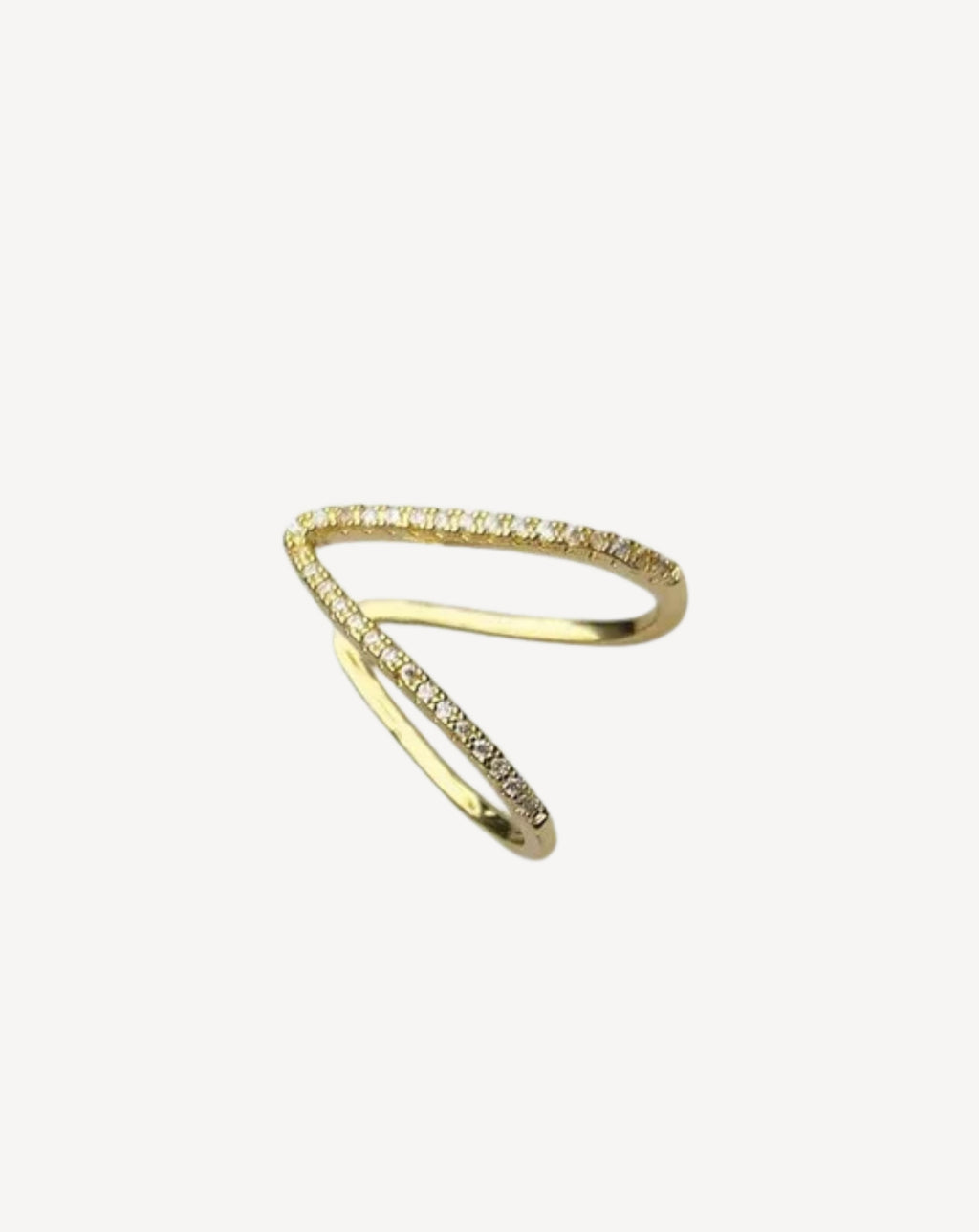 Gold Plated Crystal Open Band Ring for Women - product image 1