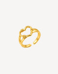 Gold Plated Heart Knot Open Ring for Women - product image 1
