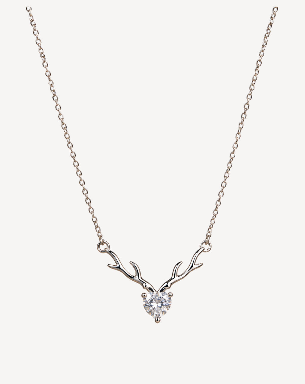Silver Plated Crystal Heart Branch Pendant Necklace for Women - product image 1