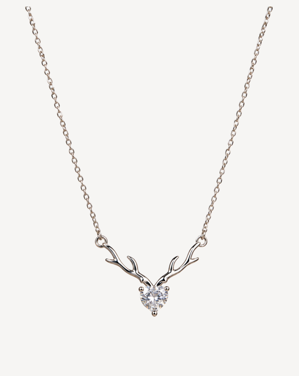 Silver Plated Crystal Heart Branch Pendant Necklace for Women - product image 1