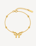 Gold Plated Bow Charm Beaded Bracelet for Women - product image 1