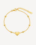 Gold Plated Heart Beaded Chain Bracelet for Women - product image 1