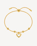 Gold Plated White Heart Beaded Slider Bracelet for Women - product image 1