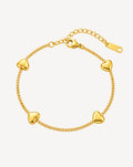 Gold Plated Heart Charm Chain Bracelet for Women - product image 1