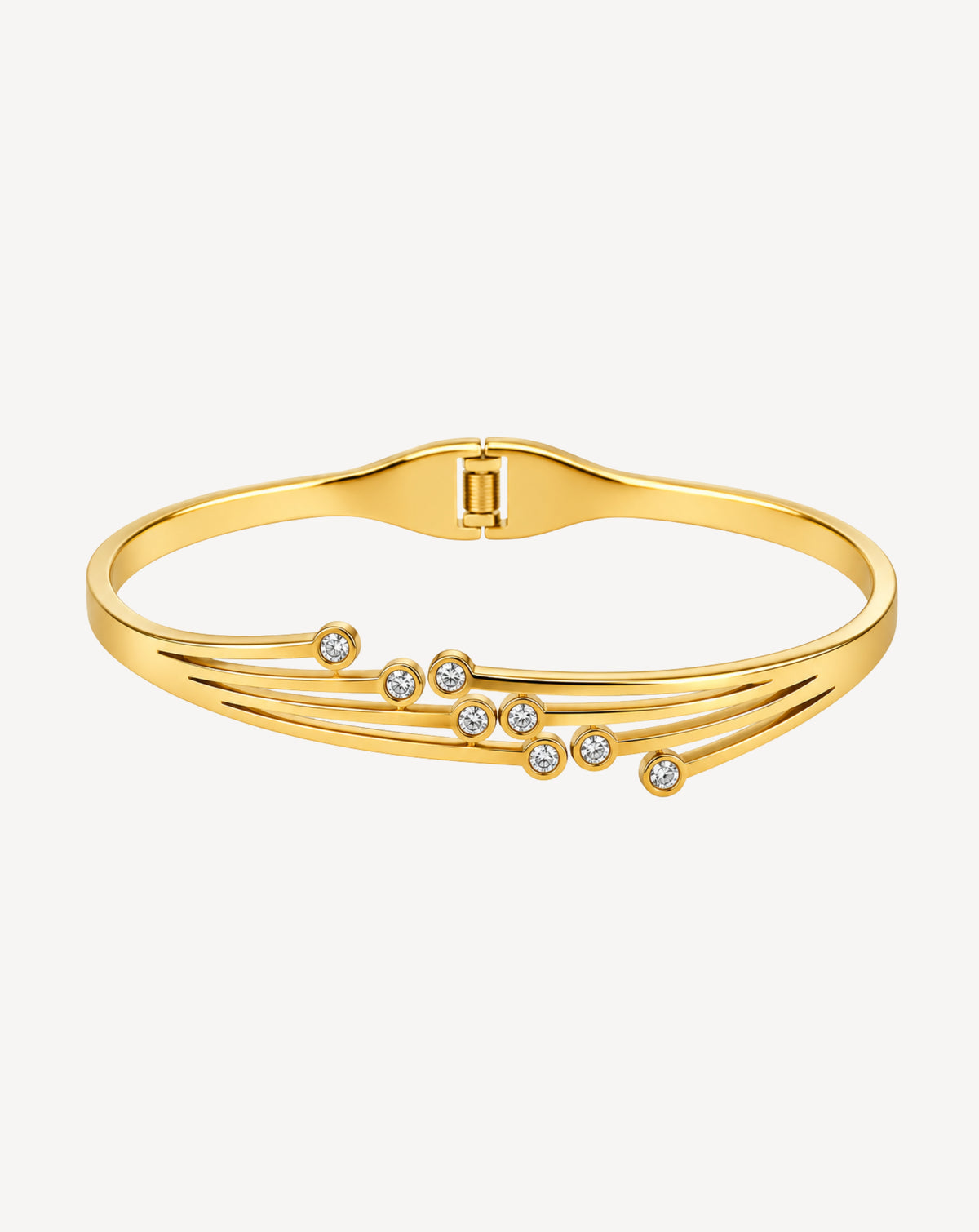 Gold Plated Crystal Sweep Bangle Bracelet for Women - product image 1
