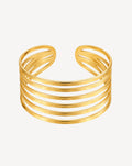 Gold Plated Multi-Band Open Cuff Bracelet for Women - product image 1