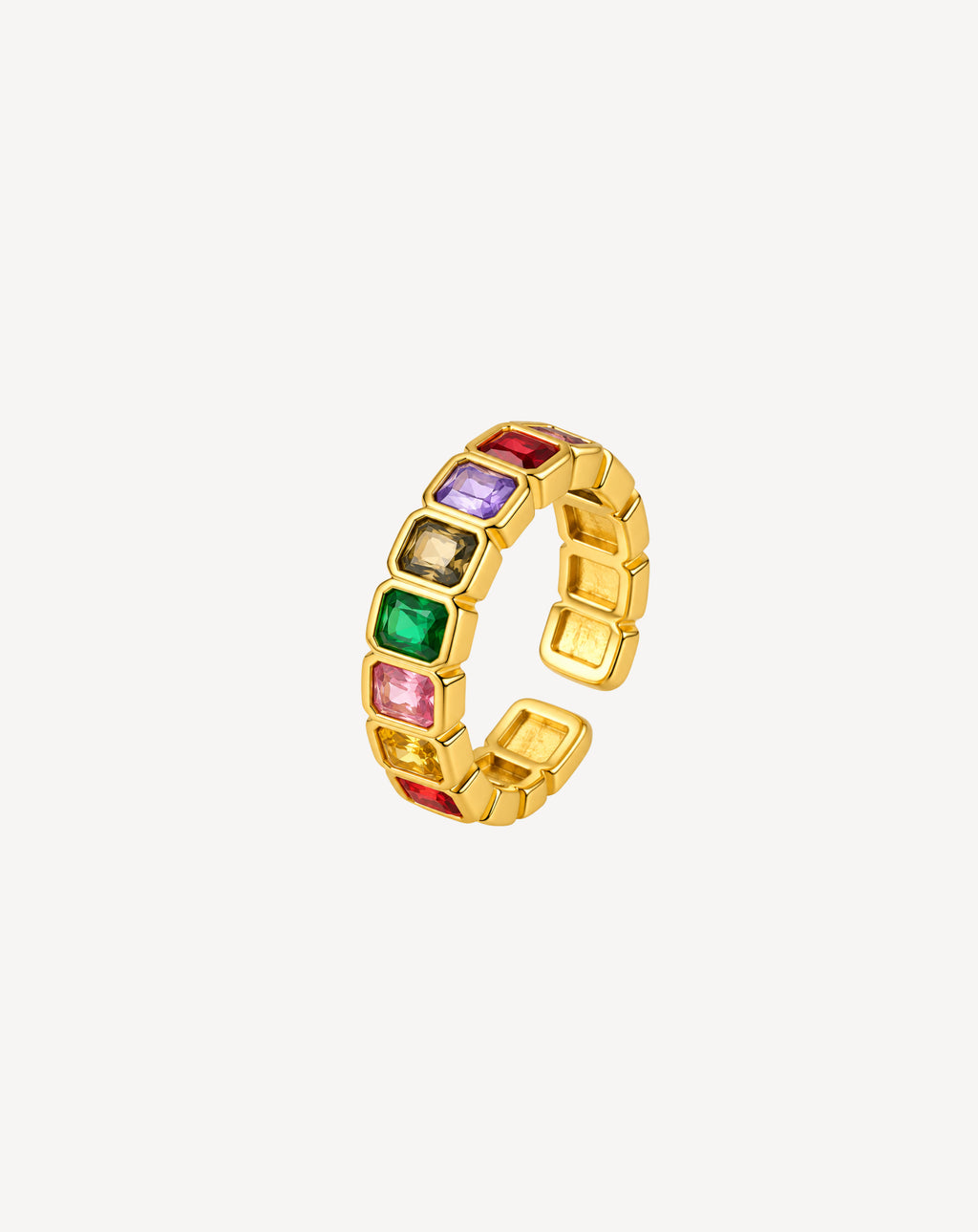 Gold Plated Multicolor Crystal Stackable Ring for Women - product image 1