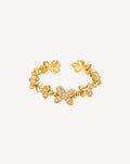 Gold Plated Crystal Butterfly Floral Open Ring for Women - product image 1
