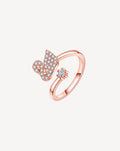 Rose Gold Plated Crystal Bow Open Ring for Women - product image 1