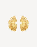 Gold Plated Radiant Fan Stud Earrings for Women - product image 1