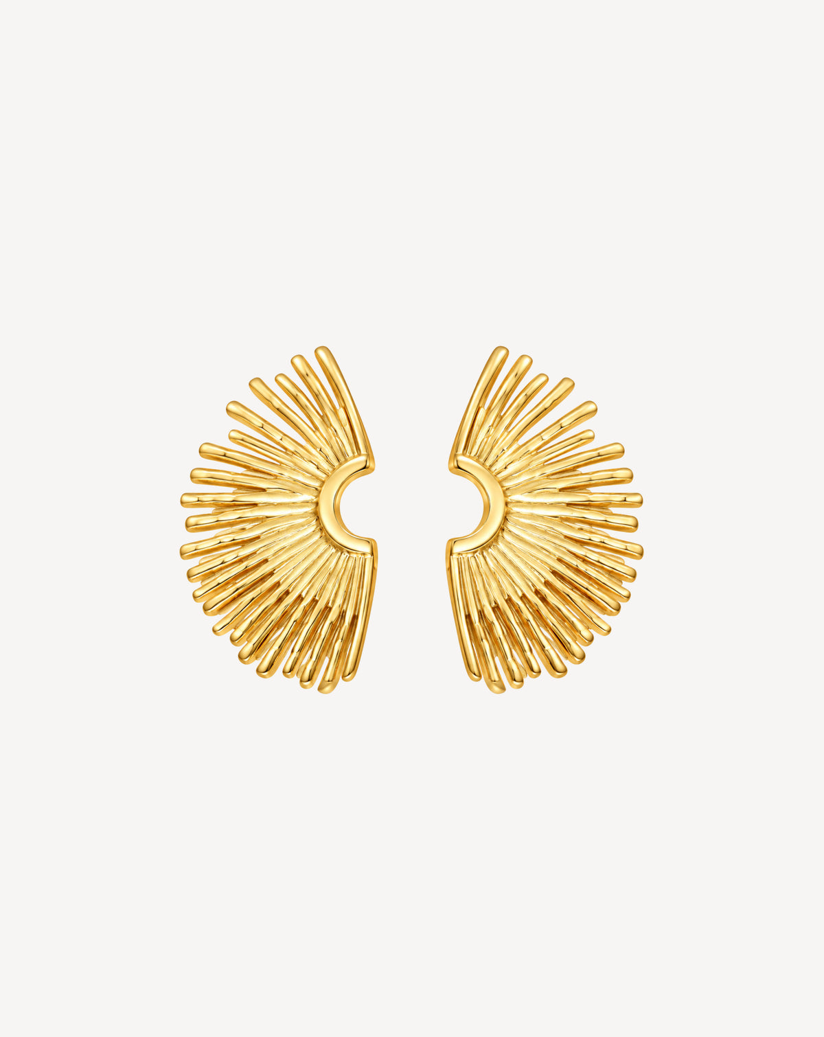 Gold Plated Radiant Fan Stud Earrings for Women - product image 1