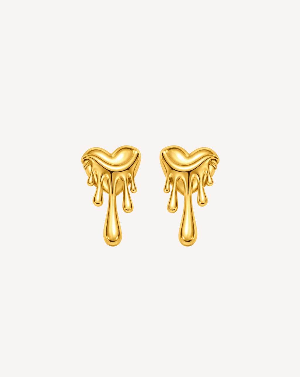 Gold Plated Dripping Heart Drop Earrings for Women - product image 1