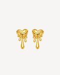 Gold Plated Dripping Heart Drop Earrings for Women - product image 1