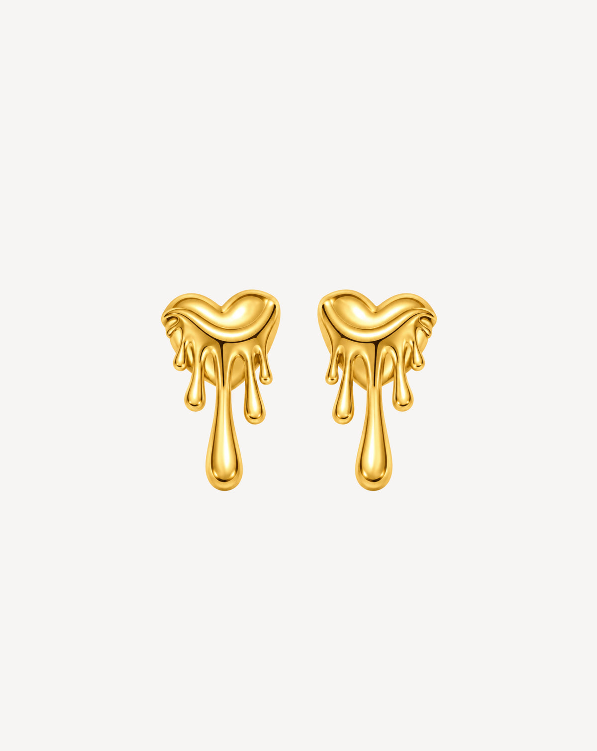Gold Plated Dripping Heart Drop Earrings for Women - product image 1
