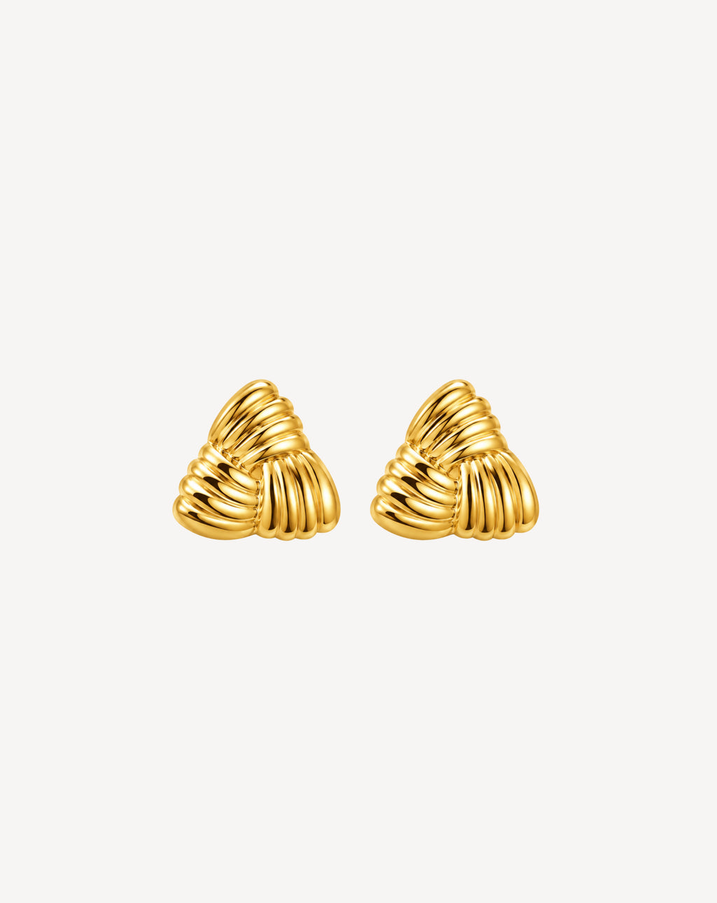 Gold Plated Sculpted Wave Stud Earrings for Women - product image 1