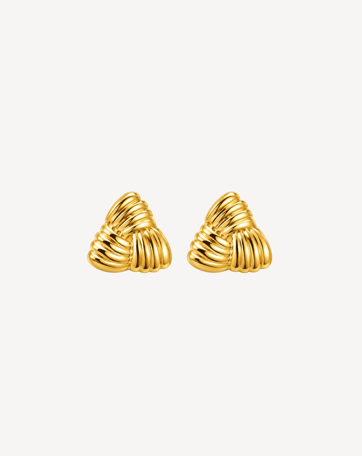 Gold Plated Sculpted Wave Stud Earrings for Women - product image 1