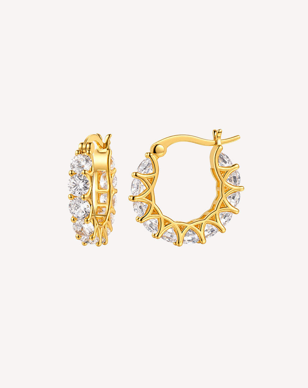 Gold Plated Crystal Edge Hoop Earrings for Women - product image 1
