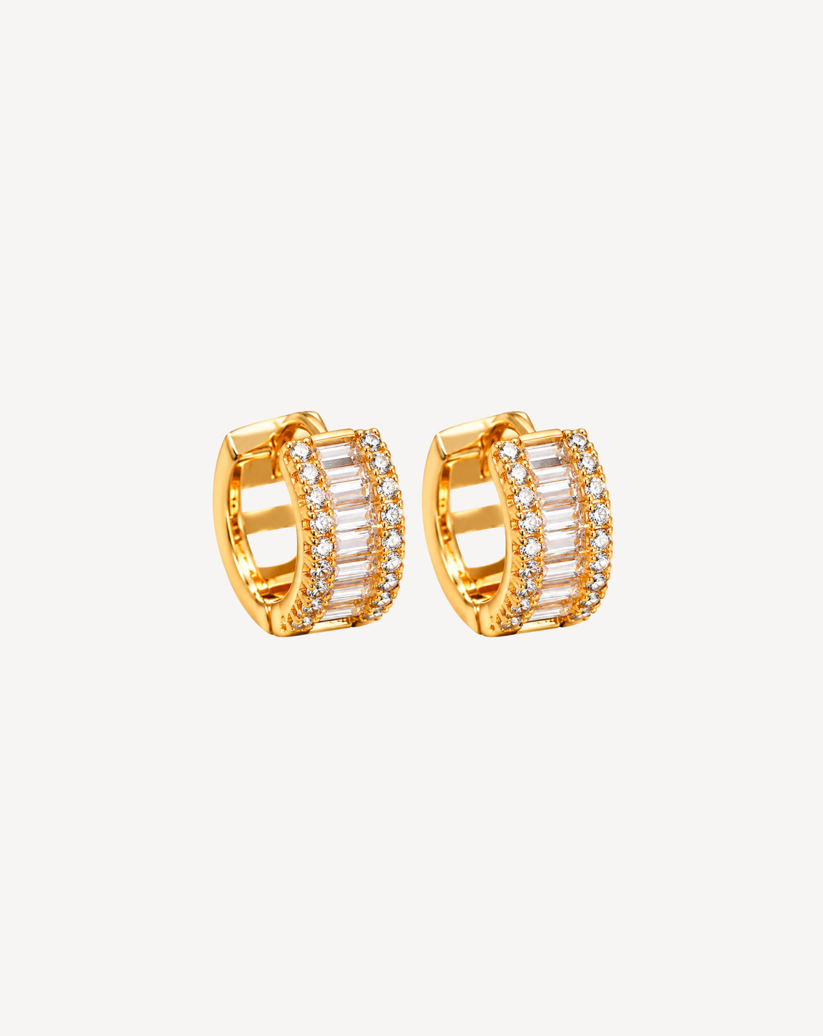 Gold Plated Crystal Pavé Hoop Earrings for Women - product image 1