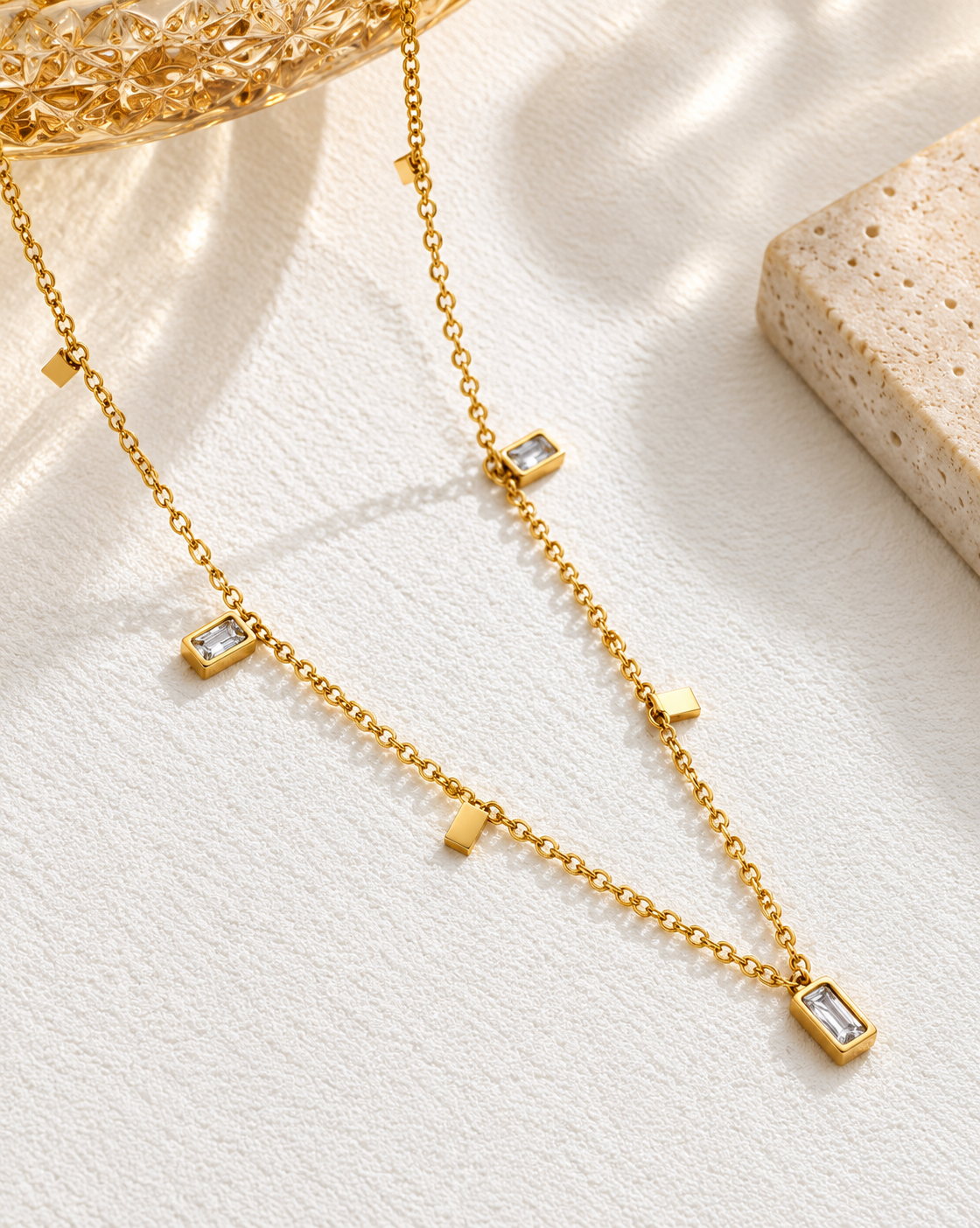 Gold Plated Geometric Dual Layer Necklace for Women - product image 4
