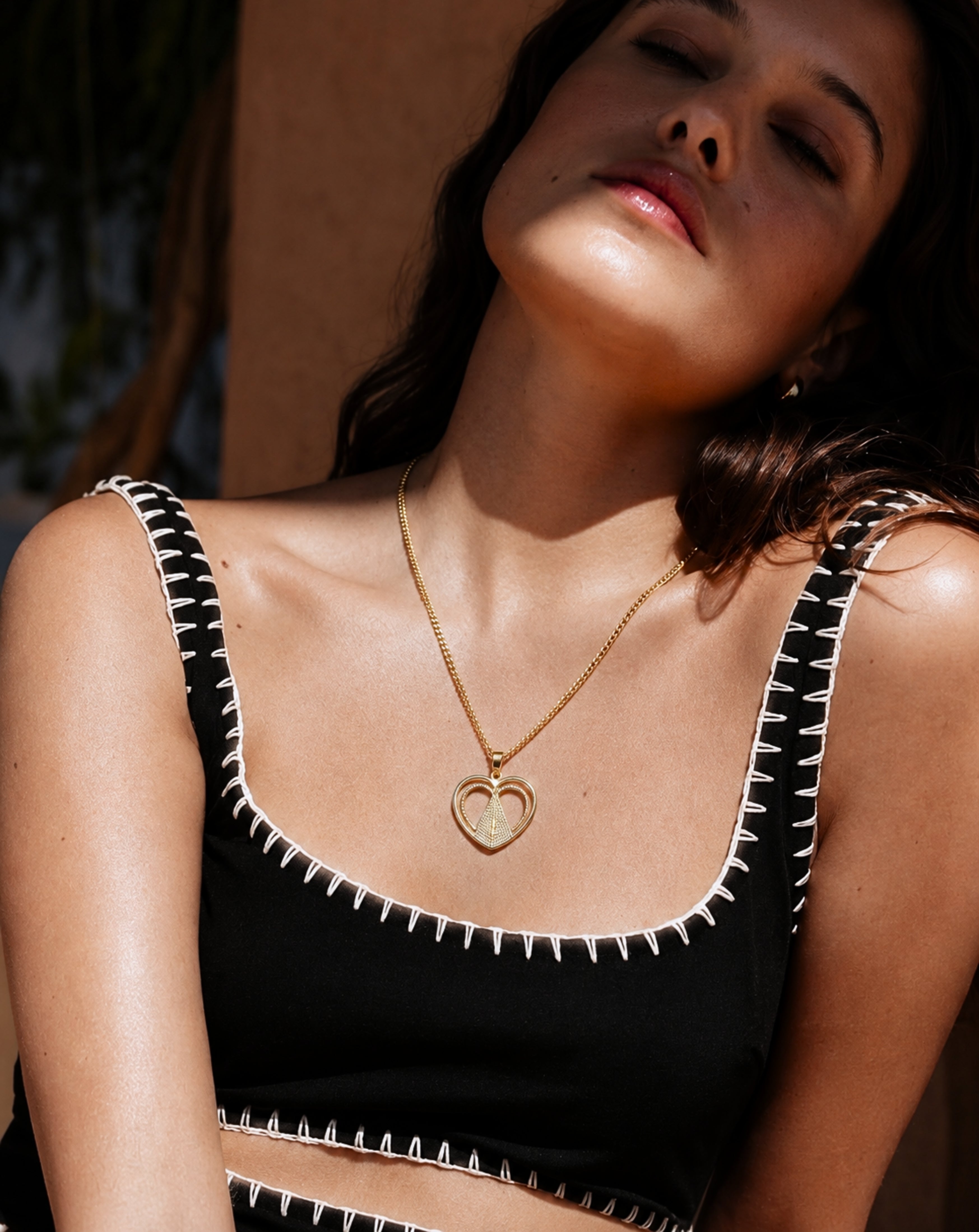 18K Gold Plated Madonna Cross Zircon Necklace for Women | Revosha