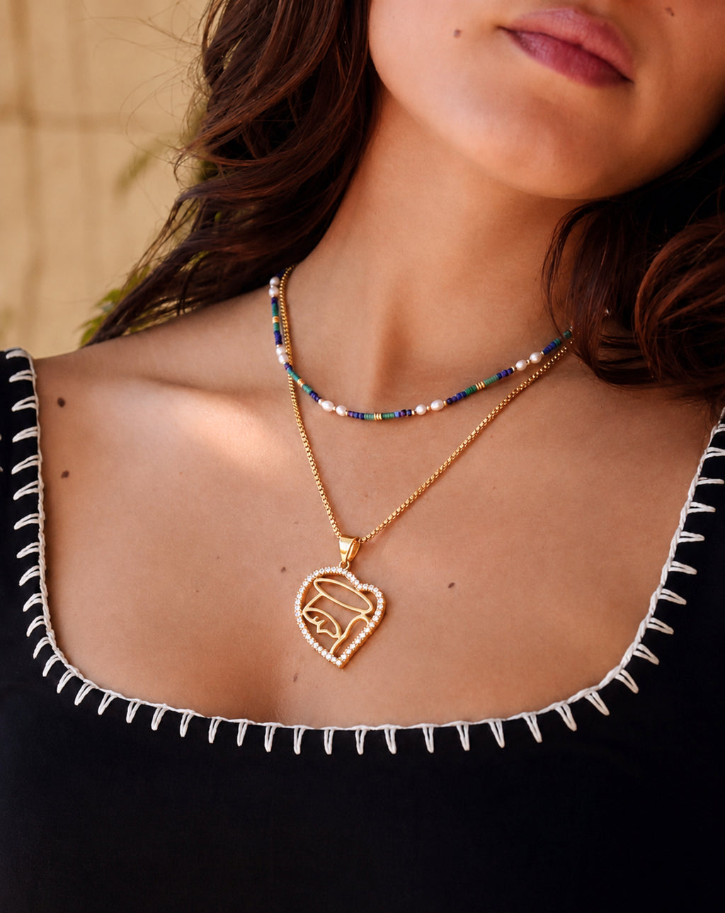 18K Gold Plated Madonna Cross Zircon Necklace for Women | Revosha