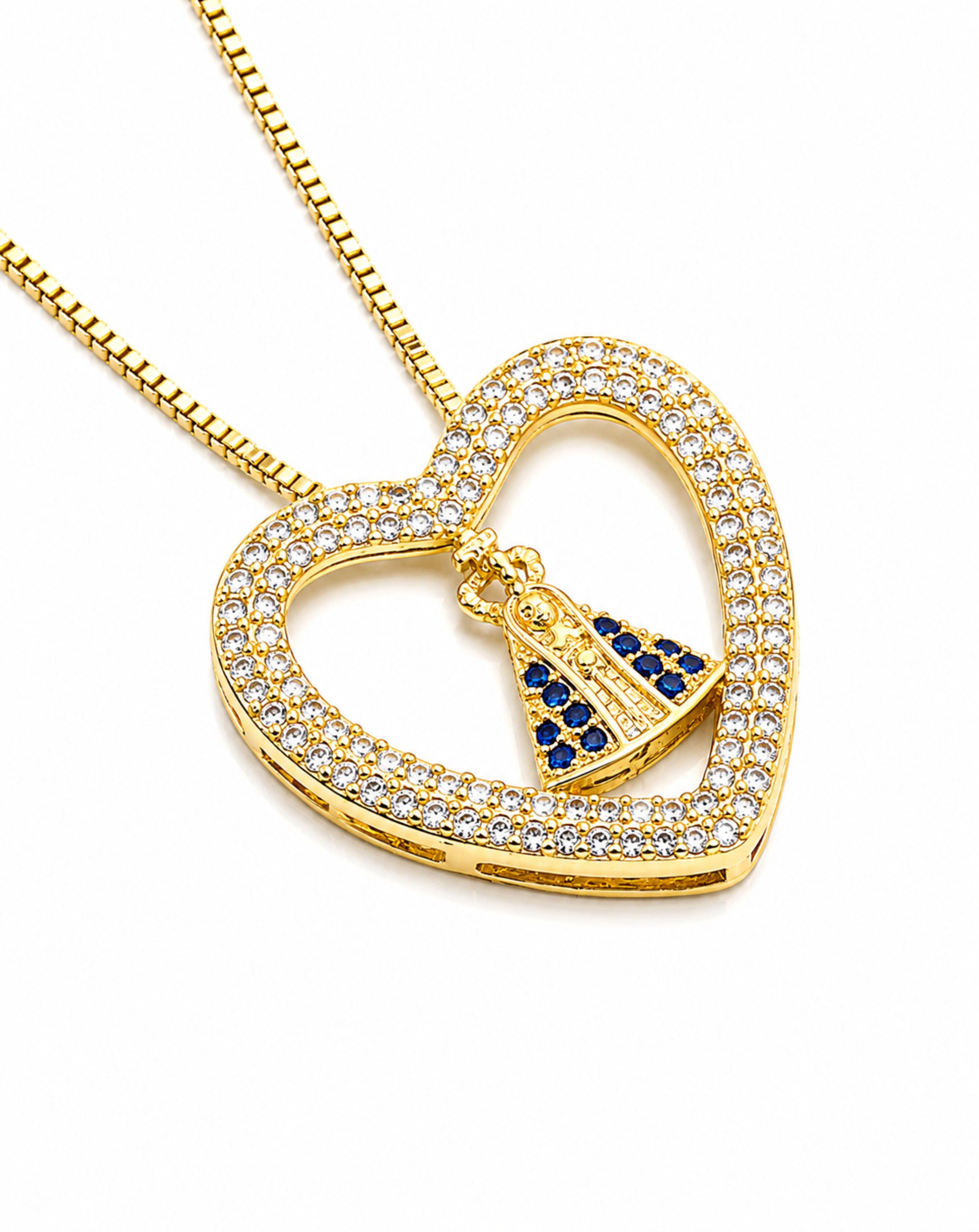 18K Gold Plated Madonna Cross Zircon Necklace for Women | Revosha