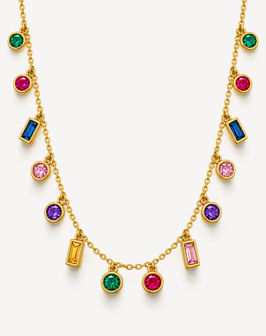 Gold Plated Multicolor Crystal Charm Necklace for Women - product image 1