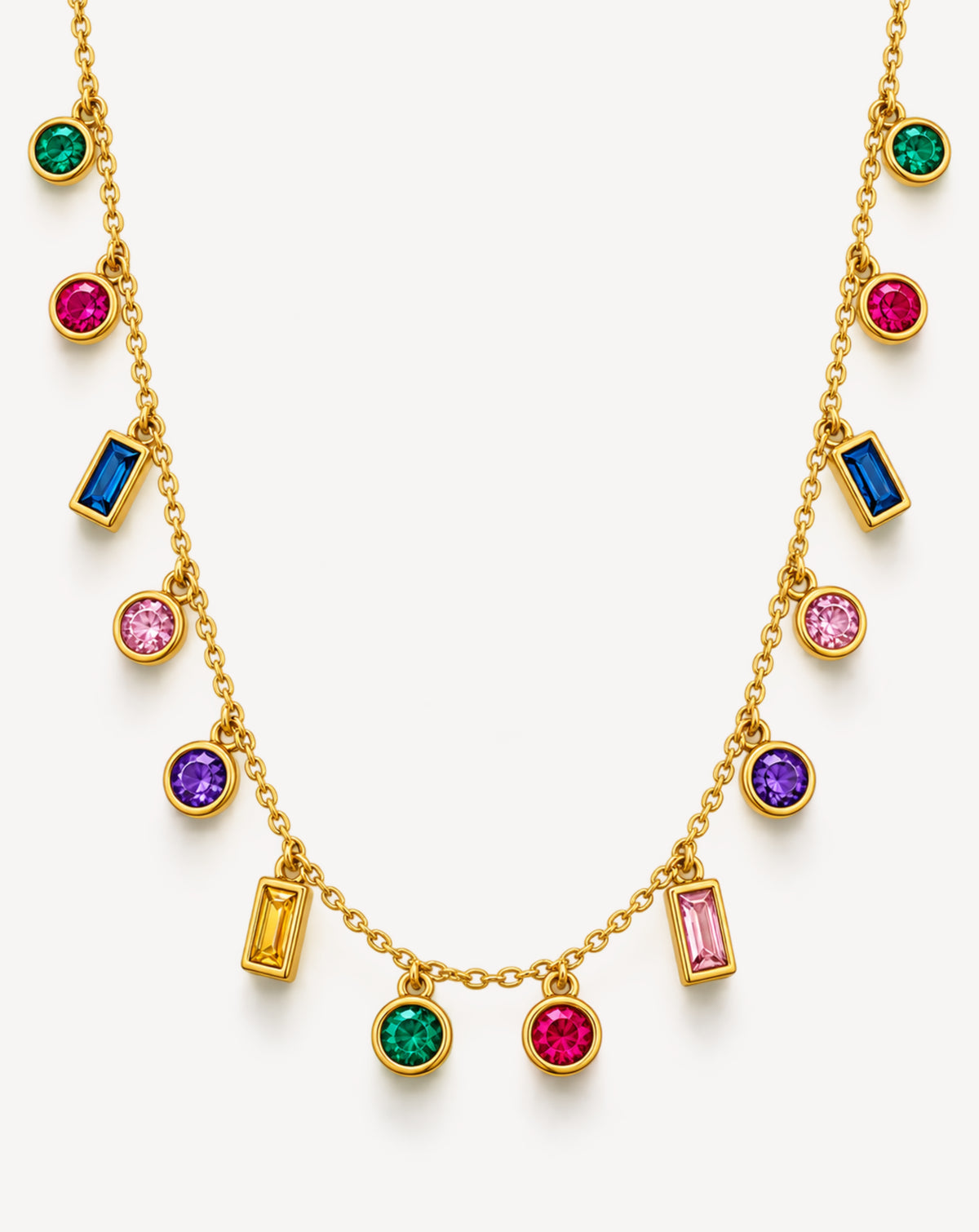 Gold Plated Multicolor Crystal Charm Necklace for Women - product image 1
