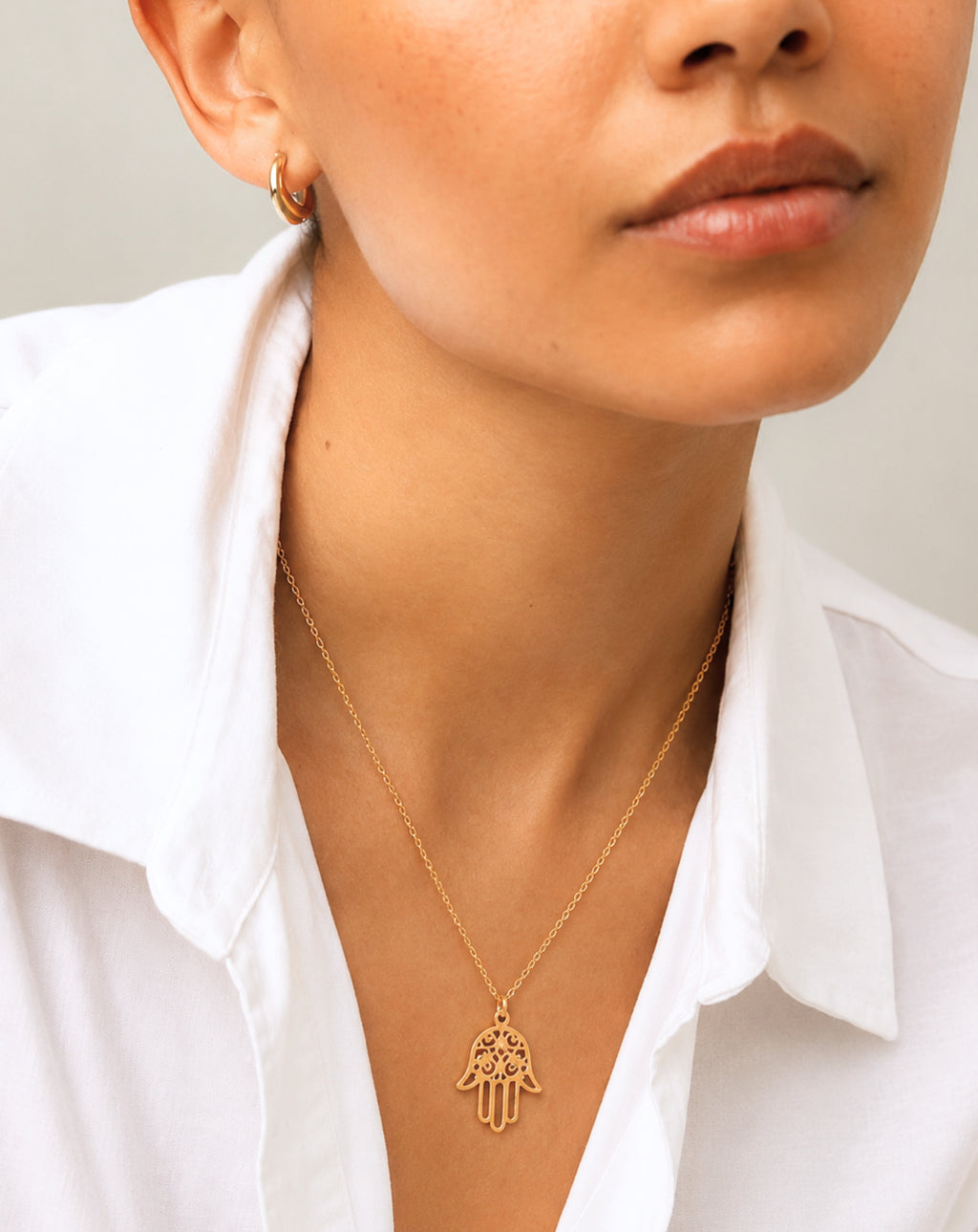 Hamsa Hand Pendant Necklace for Women | Stainless Steel