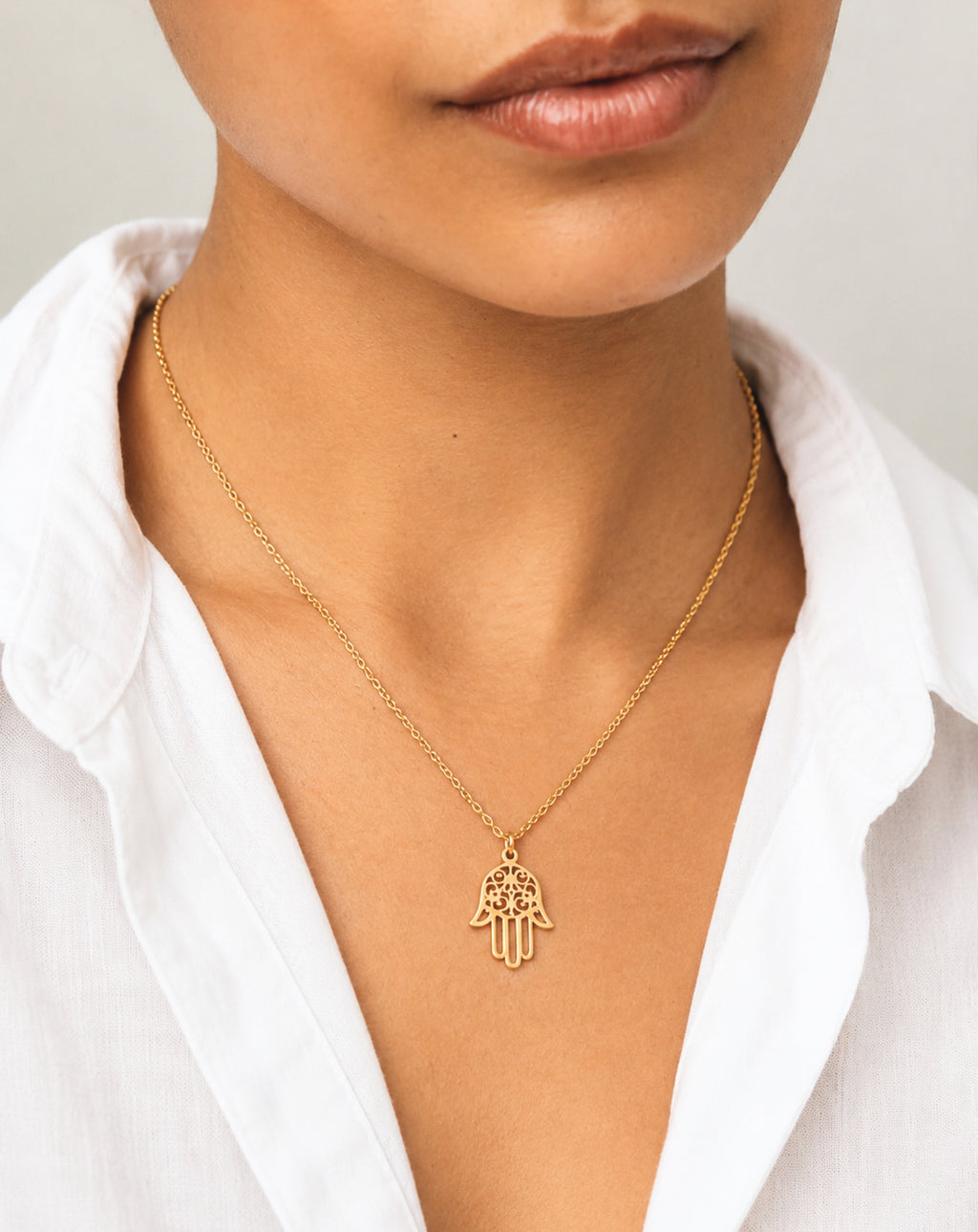 Hamsa Hand Pendant Necklace for Women | Stainless Steel
