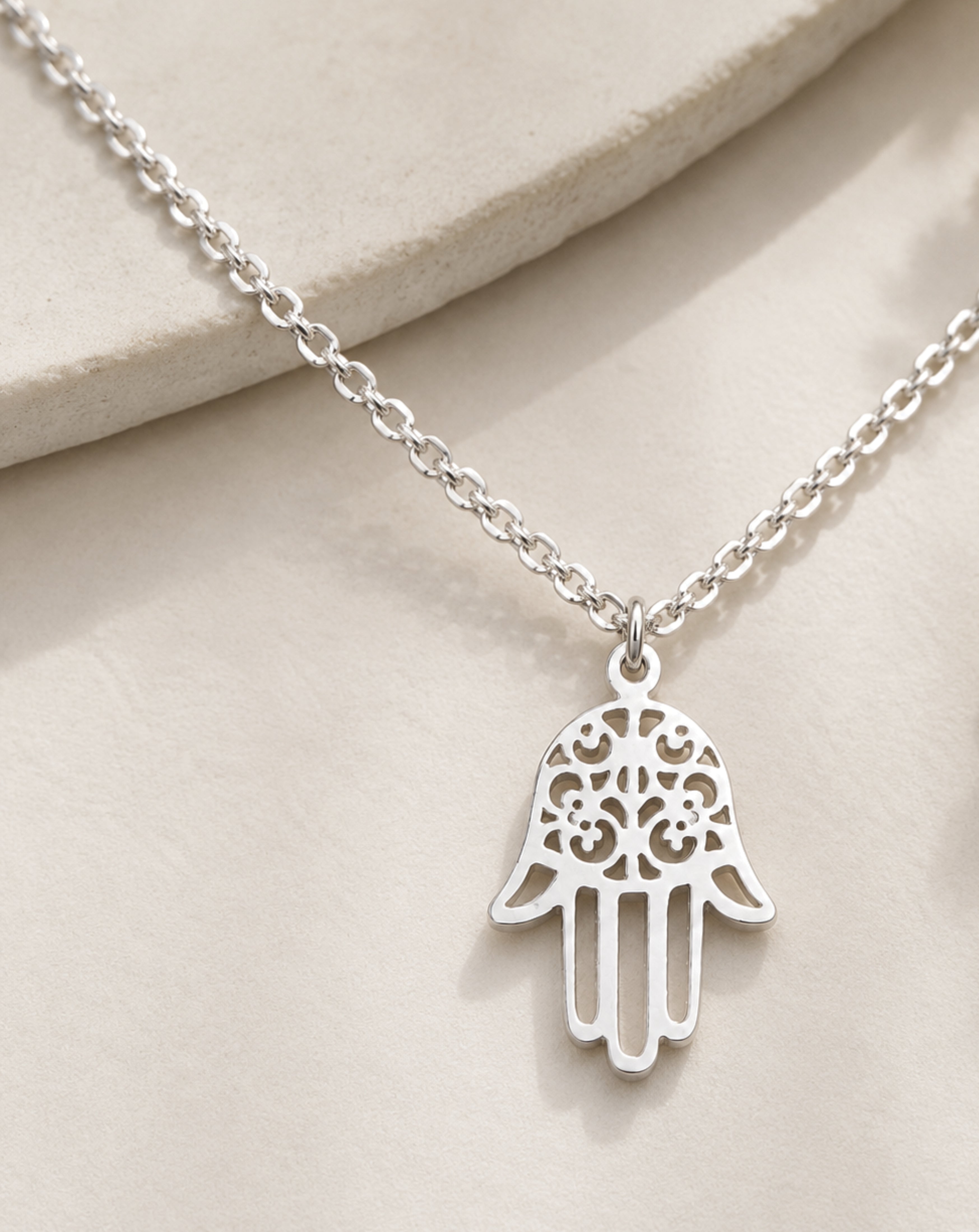 Hamsa Hand Pendant Necklace for Women | Stainless Steel