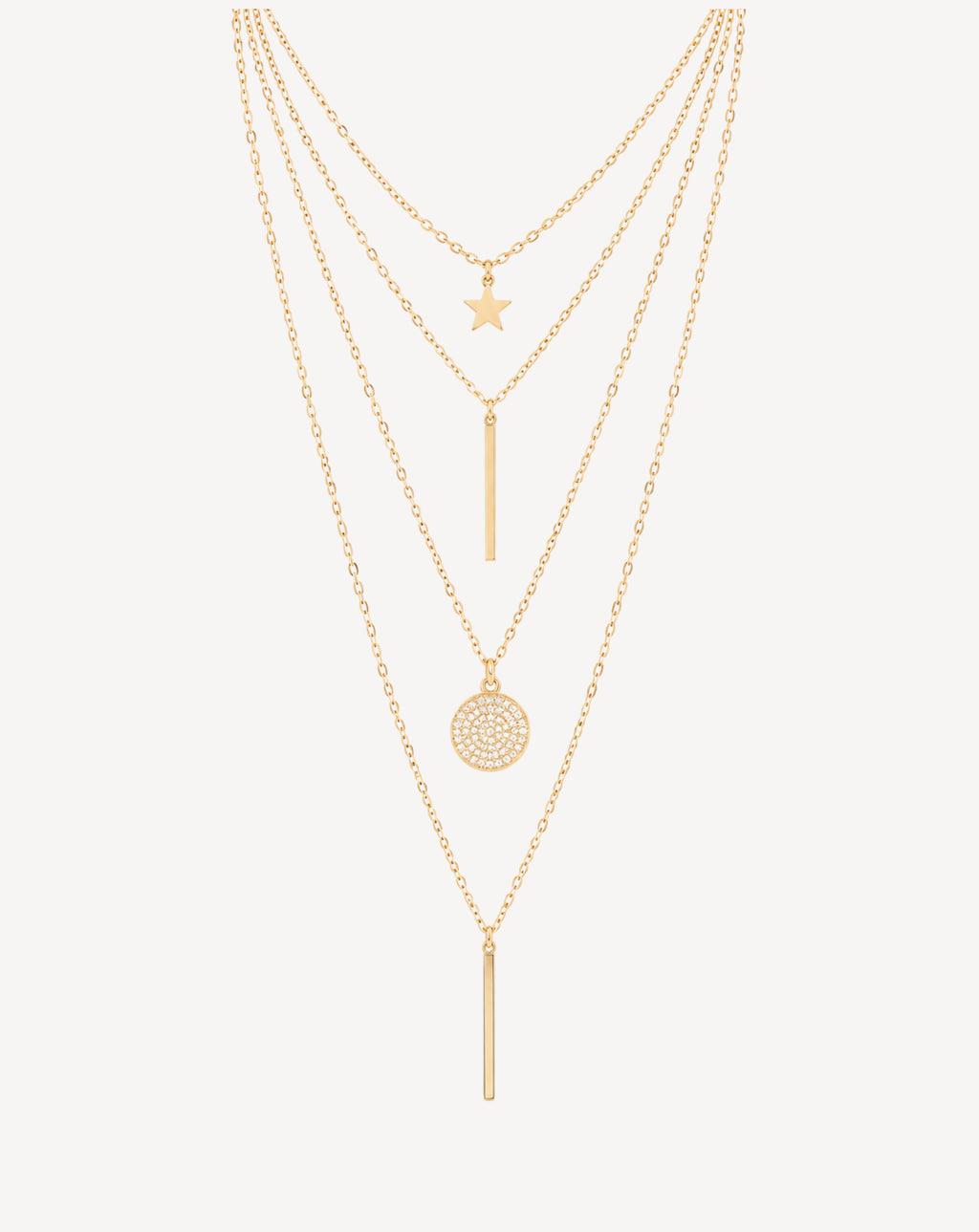 Gold Plated Star & Coin Multi Layered Necklace for Women - product image 1