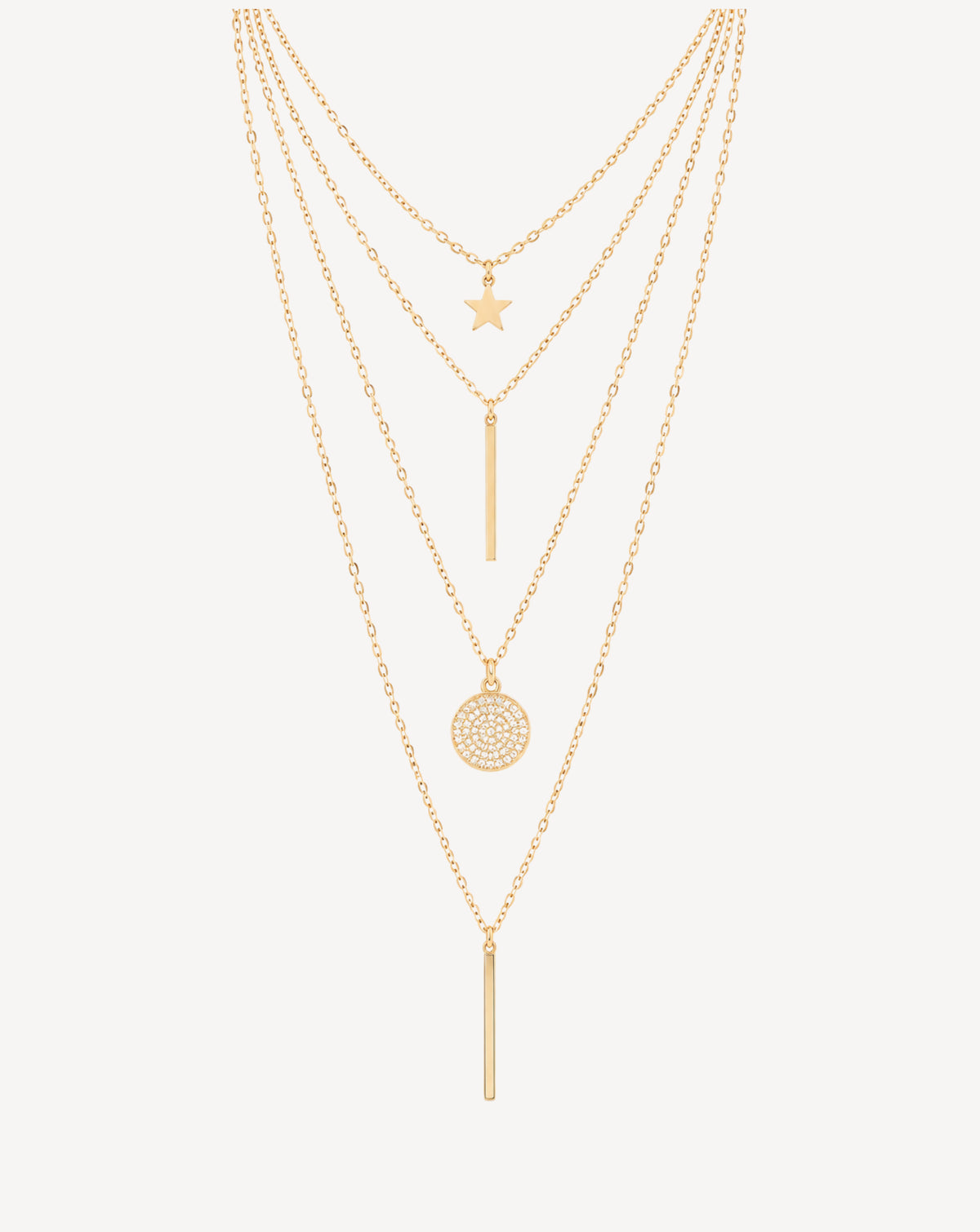 Gold Plated Star & Coin Multi Layered Necklace for Women - product image 1