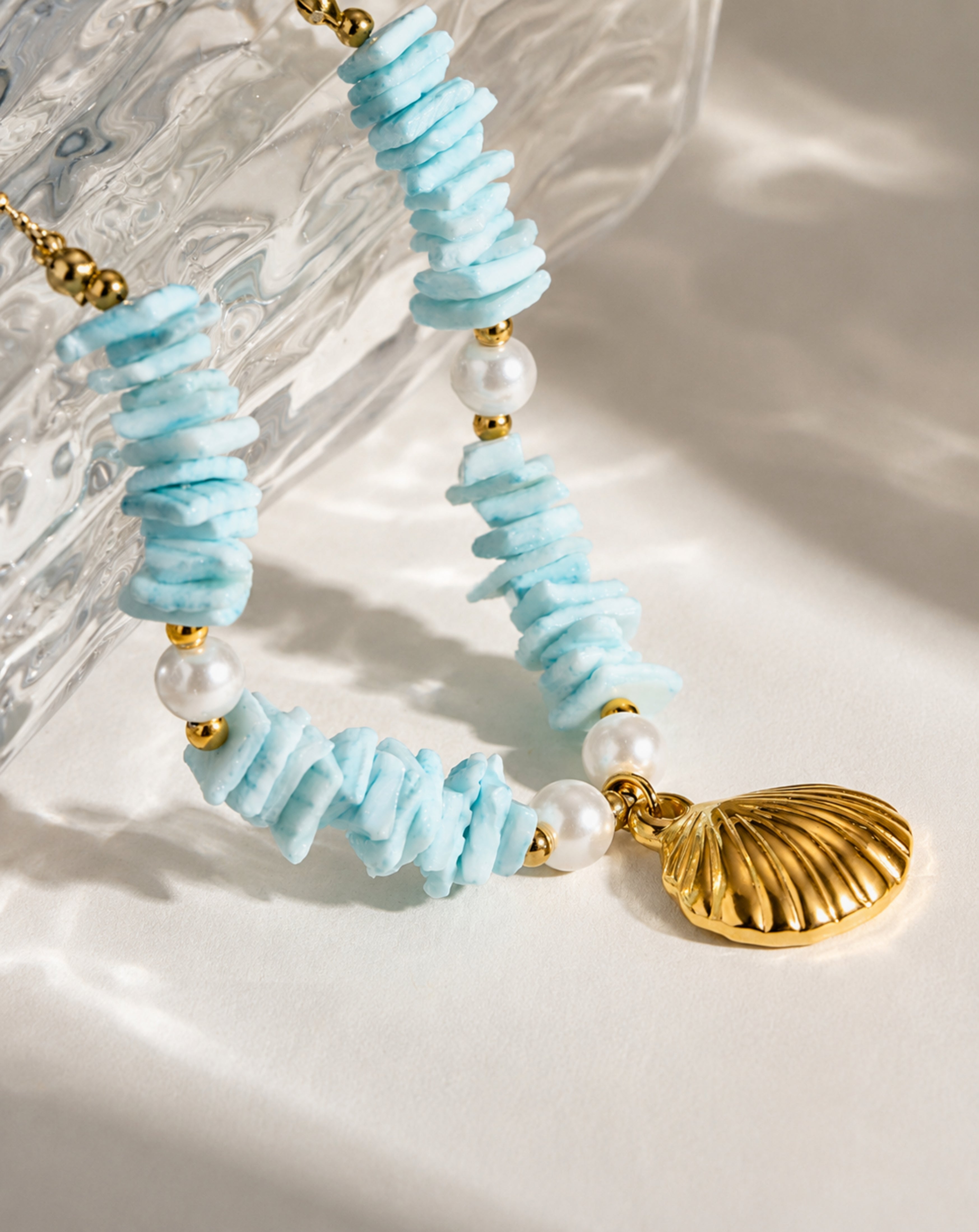 Mint Green Shell Pearl Pendant Necklace | Women's Jewellery