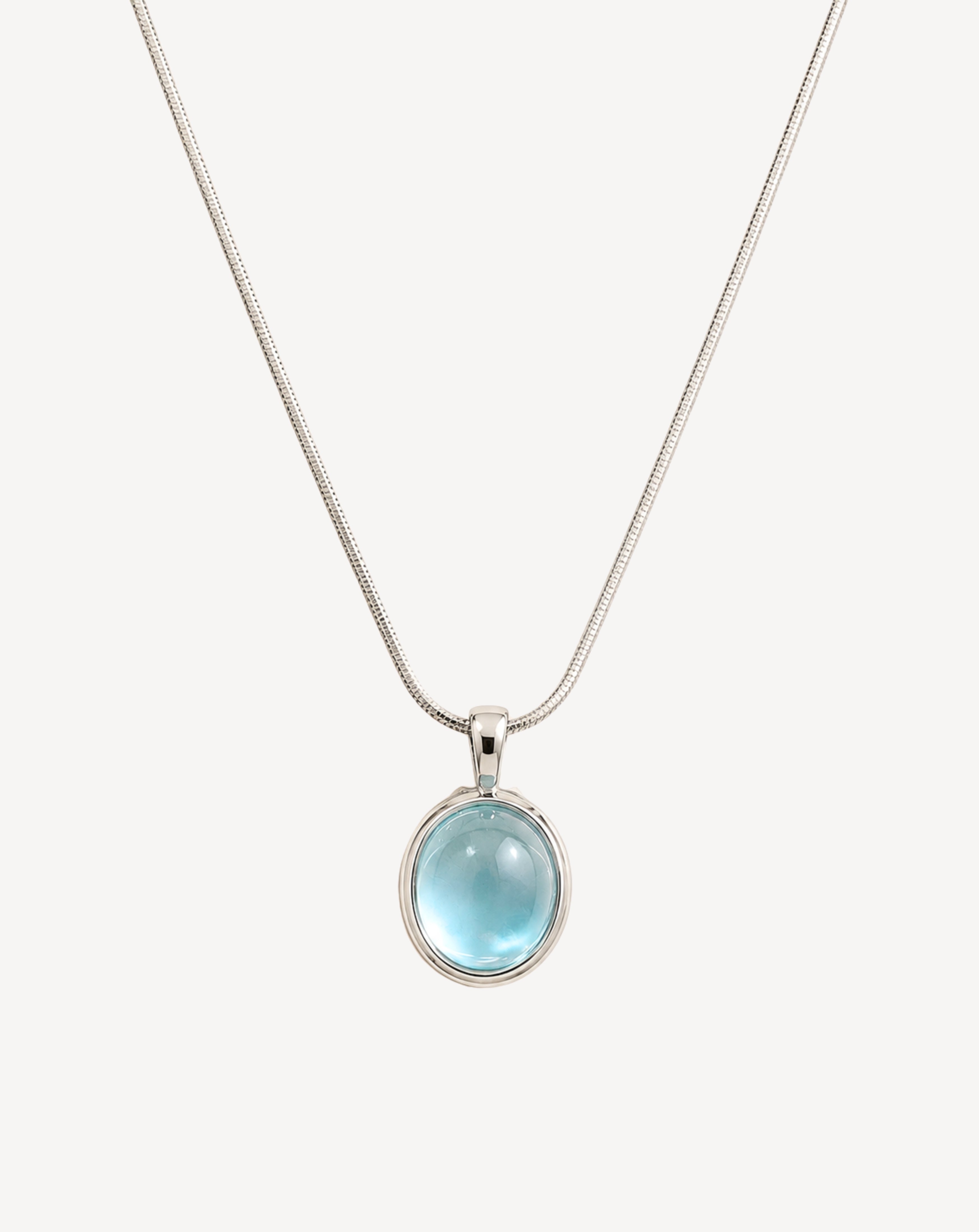 S925 Sterling Silver Aquamarine Necklace for Women | Revosha