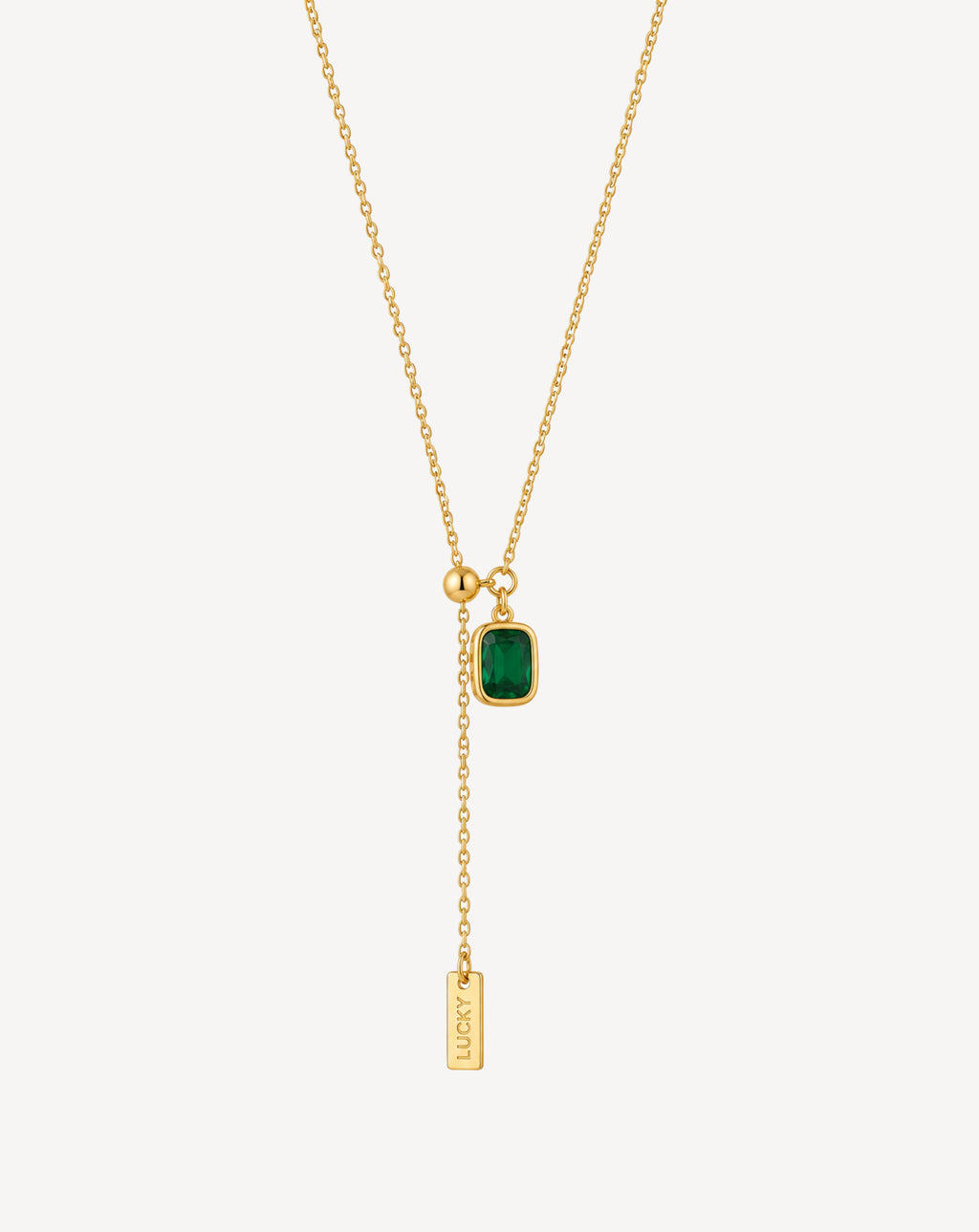 Gold Plated Green Crystal Lucky Pendant Necklace for Women - product image 1