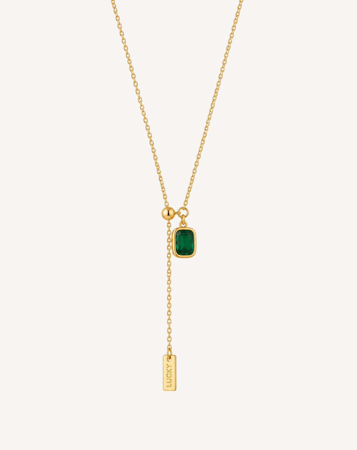 Gold Plated Green Crystal Lucky Pendant Necklace for Women - product image 1